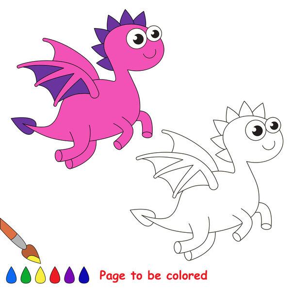 Карикатура на дракона. Страница, которую нужно раскрасить
. 