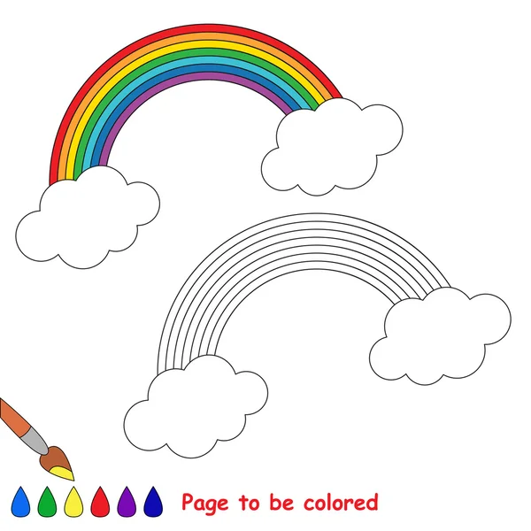 Regenbogen-Karikatur. Seite zum einfärben. — Stockvektor