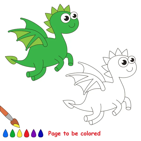 Cartone animato Dragon. Pagina da colorare . — Vettoriale Stock