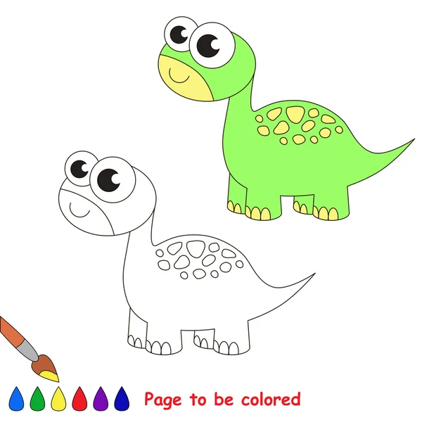 Caricatura de Brontosaurus. Página a colorear . — Vector de stock