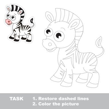 Zebra izlenecek. Vektör izleme oyunu.