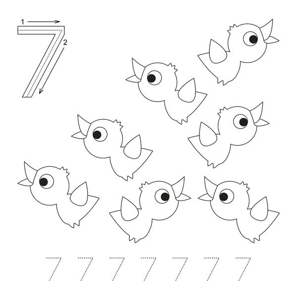 Spåra kalkylblad för figur 7 — Stock vektor