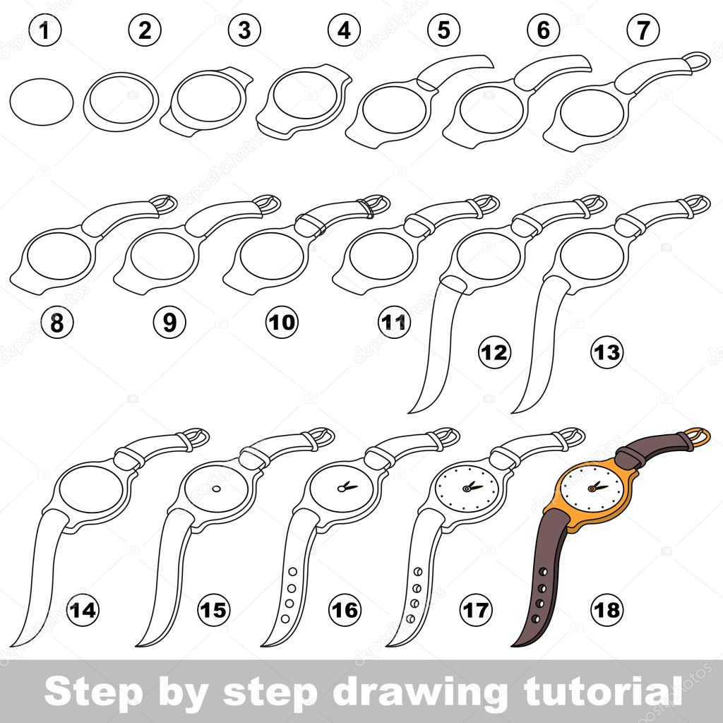 Watch. Drawing tutorial.