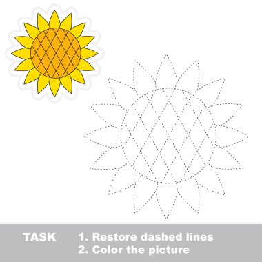 Ayçiçeği izlenecek. Vektör izleme oyunu.