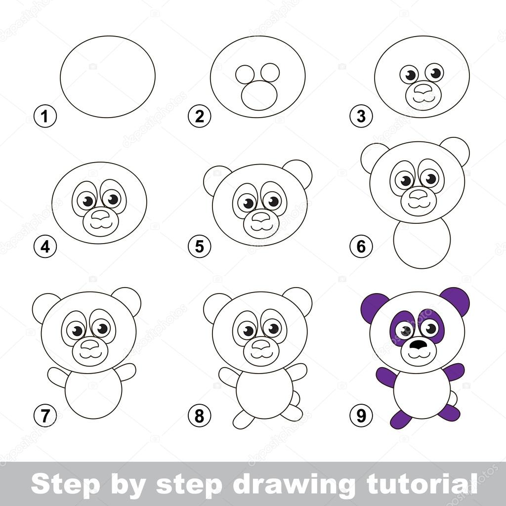 Drawing tutorial. How to draw a Panda