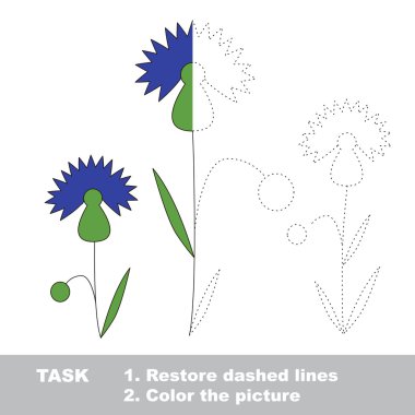 Cornflower renkli olabilir. Vektör izleme oyunu. 