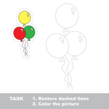 Ballon izlenecek. Vektör izleme oyunu.
