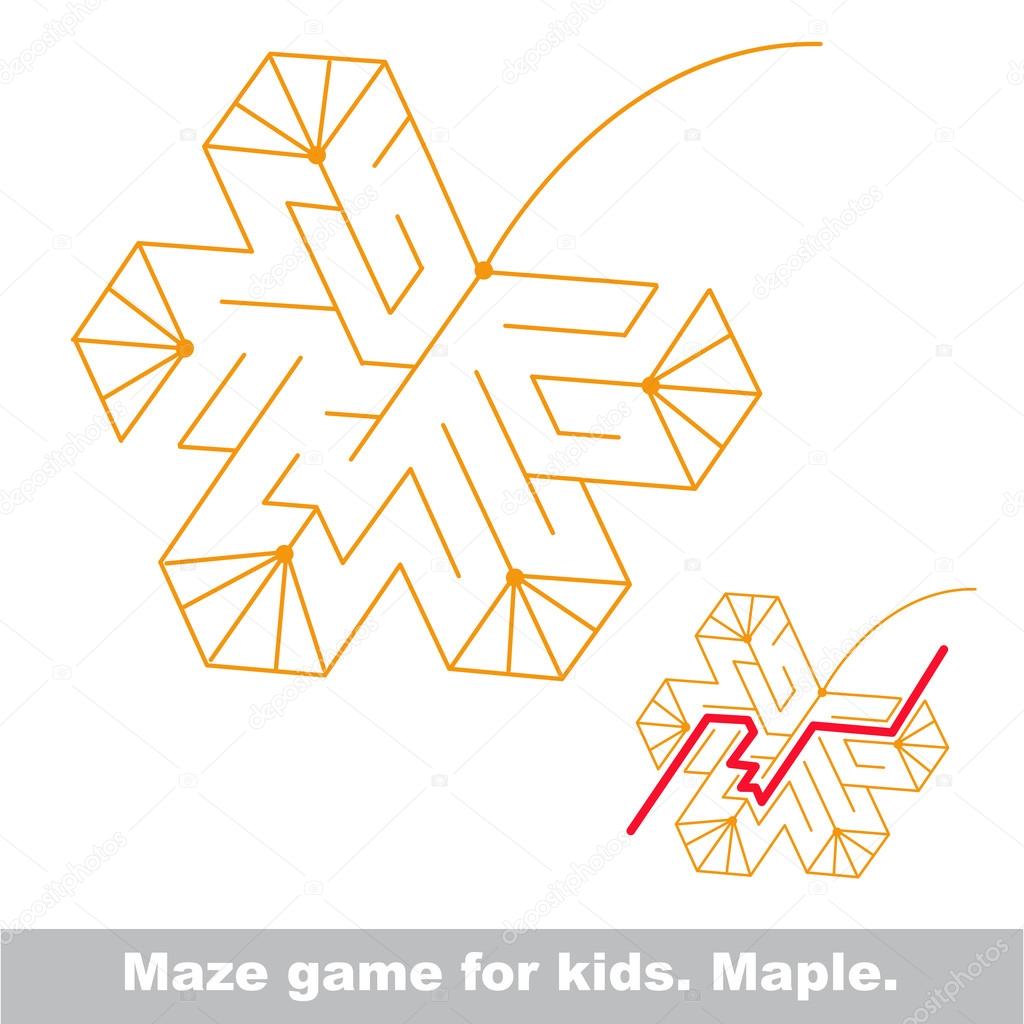 Search the way. Autumn kid maze game.