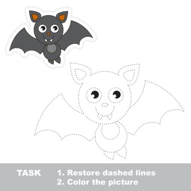 Vampir yarasa izlenecek. Vektör izleme oyunu.