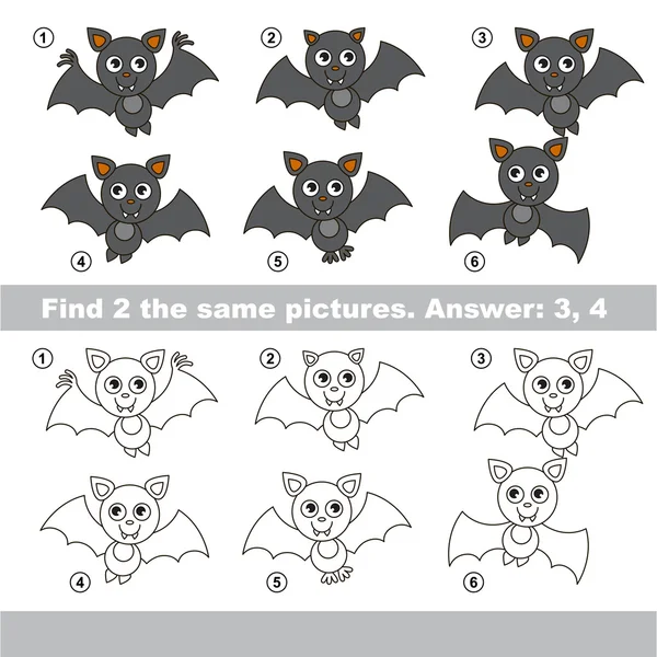 视觉的游戏。找到隐藏的夫妇的吸血蝙蝠 — 图库矢量图片