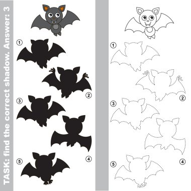 Vampir yarasa. Doğru doğru gölge bul.