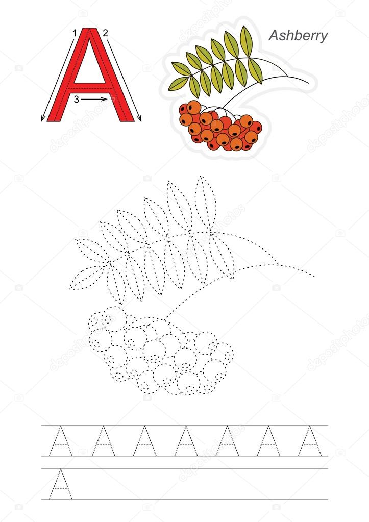 Trace game for letter A