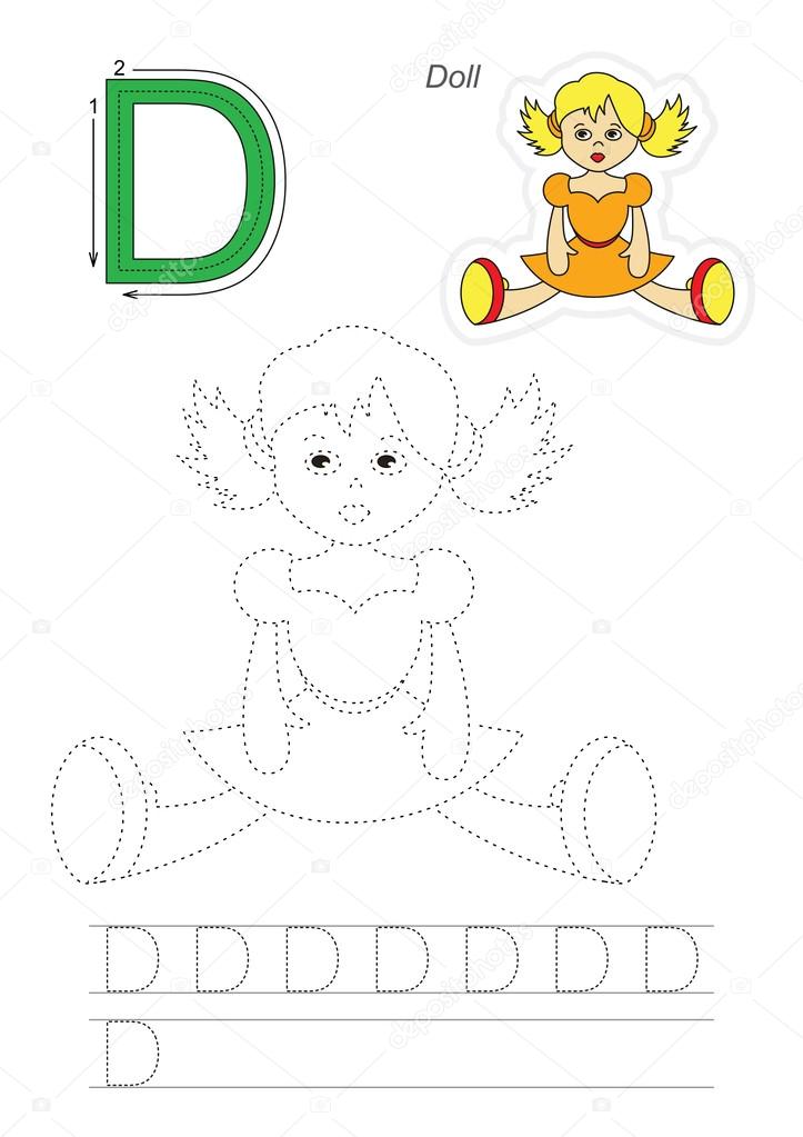Trace game for letter D