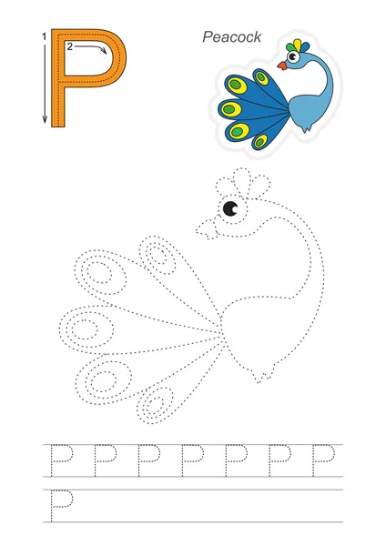 字母 P 的跟踪游戏 — 图库矢量图片
