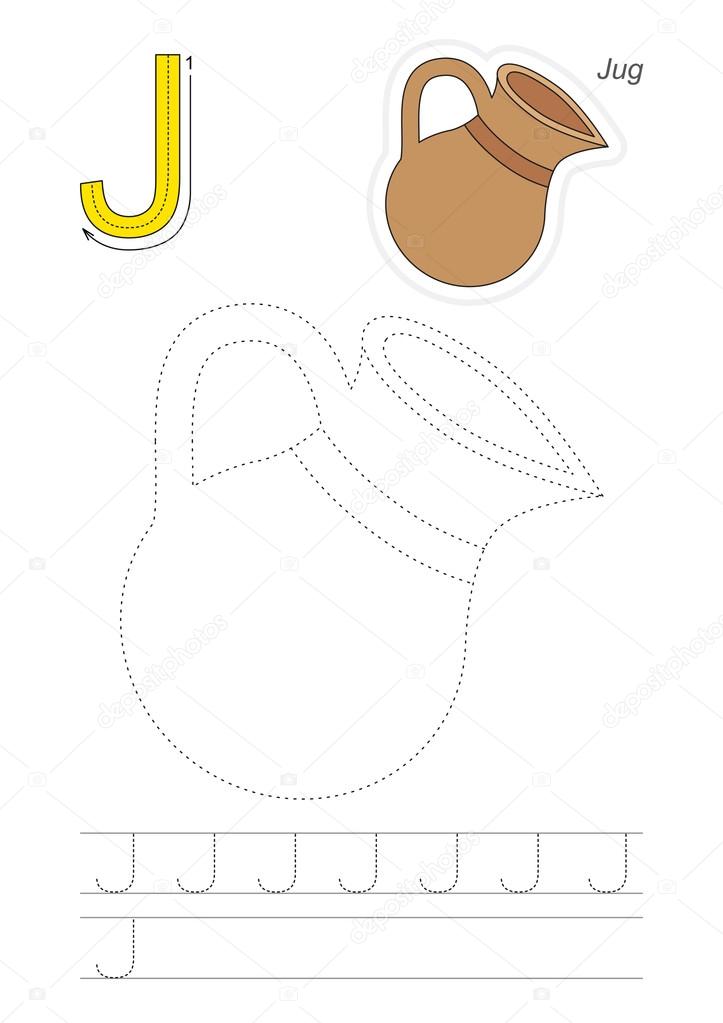 Trace game for letter J