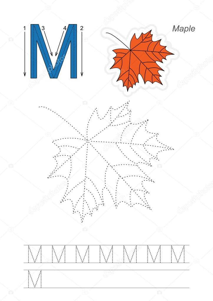 Trace game for letter M