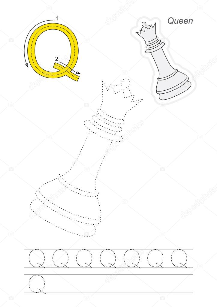 Trace game for letter Q