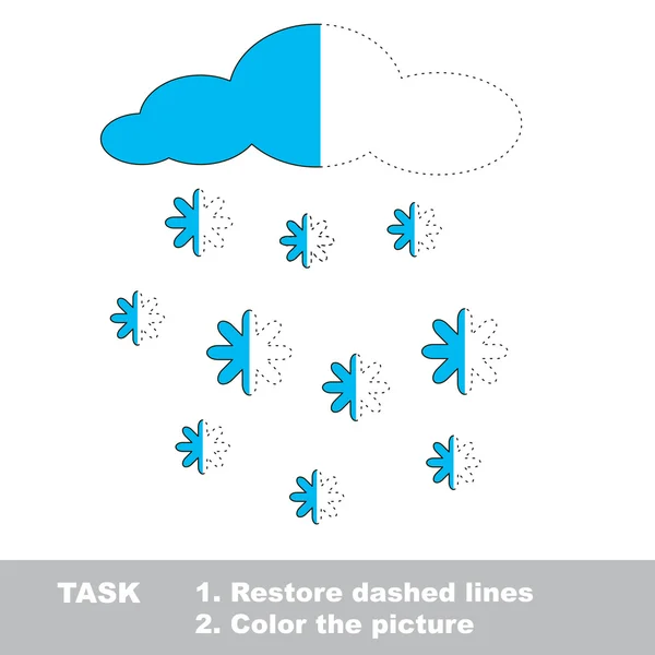 Snowfall to be colored. Vector trace game. — Stock Vector