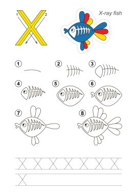 Çizim öğretici. Oyun için harf X
