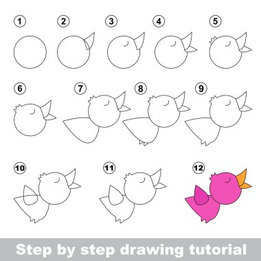 Bülbül. Çizim eğitimi.