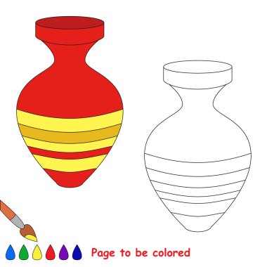 Vazo karikatür. Renkli sayfa.