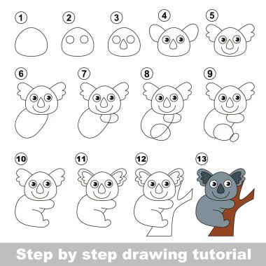 Şirin koala. Çizim eğitimi.