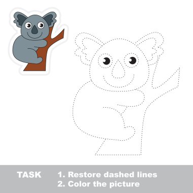 Koala izlenecek. Vektör izleme oyunu.