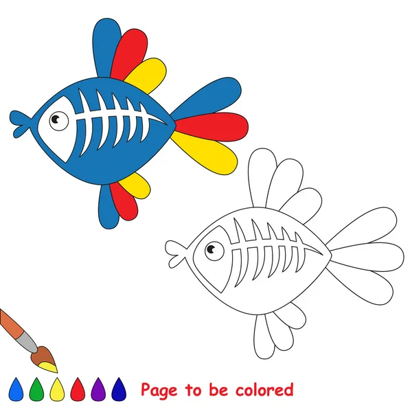X-ışını balık karikatür. Renkli sayfa. — Stok Vektör