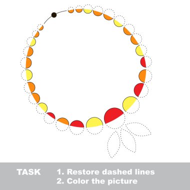 Kolye renkli olabilir. Vektör izleme oyunu.