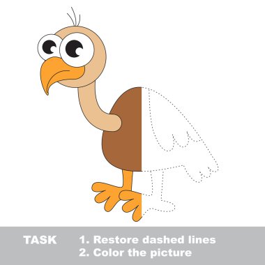 Akbaba renkli olabilir. Vektör izleme oyunu.