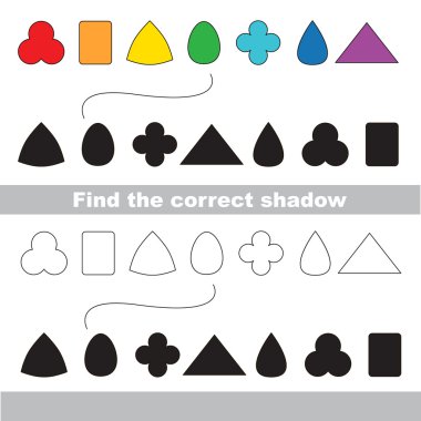 Geometrik şekiller kümesi. Doğru gölge bul.