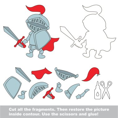 Kağıt çocuk oyunu. Çocuklar oyuncak Knight ile için kolay uygulama