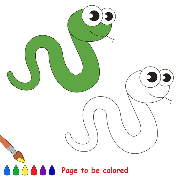 Cartone animato di Serpente Verde. Pagina da colorare . — Vettoriale Stock