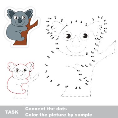 Koala. Vektör sayı oyunu.