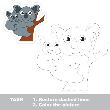 Koala izlenecek. Vektör izleme oyunu.