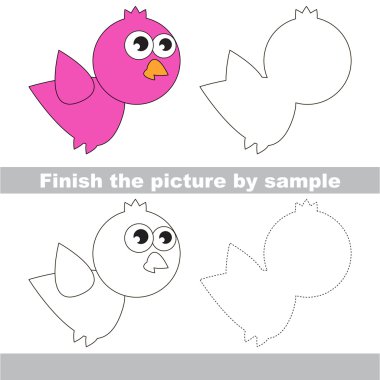 Kuş. Çekme çalışma sayfası.