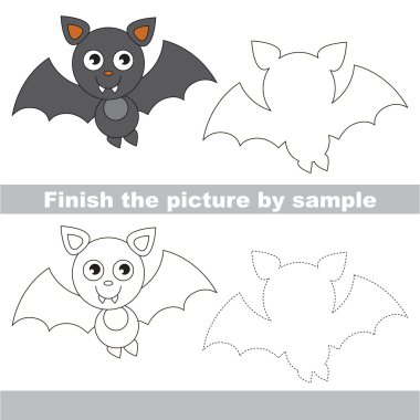 Vampir yarasa. Çekme çalışma sayfası.