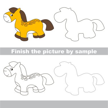 Oyuncak at. Çekme çalışma sayfası.