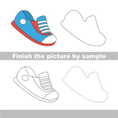 Ayakkabı. Çekme çalışma sayfası.