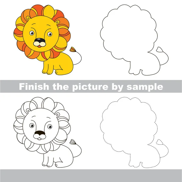 Toy lion. Drawing worksheet. — Stock Vector