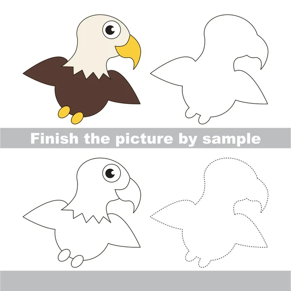 Eagle. Drawing worksheet. — Stock Vector