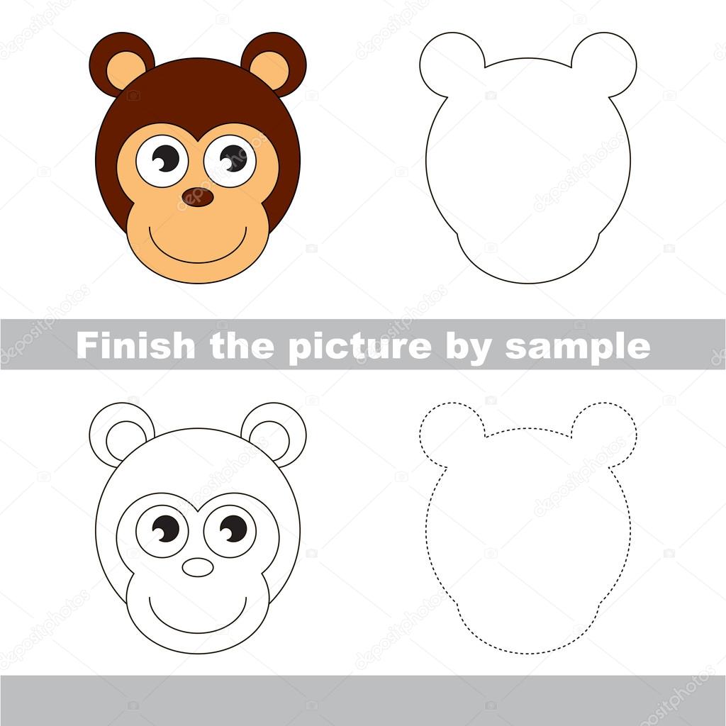 Tutorial de desenho. Como desenhar um macaco engraçado imagem