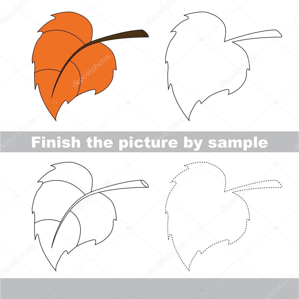 Feuille d automne Dessin de feuille de calcul — Image vectorielle