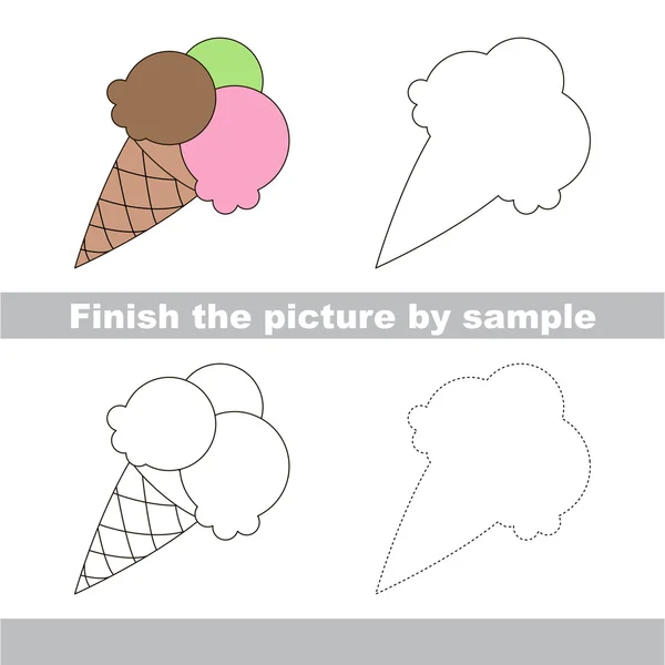 Gelato. Foglio di lavoro di disegno . — Vettoriale Stock