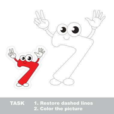 Yedi izlenecek bul. Vektör izleme oyunu.