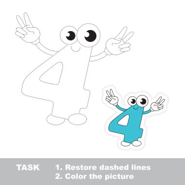 Dört izlenecek bul. Vektör izleme oyunu.