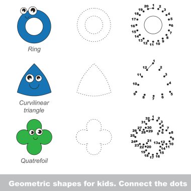 Çocuklar için basit geometrik şekiller.