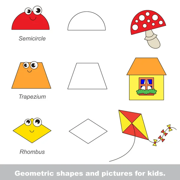 Geometric shapes for kids — Stock Vector