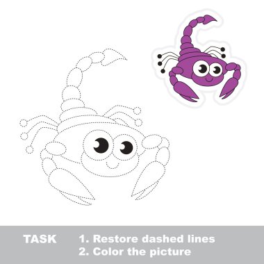 Akrep izlenecek. Vektör izleme oyunu.