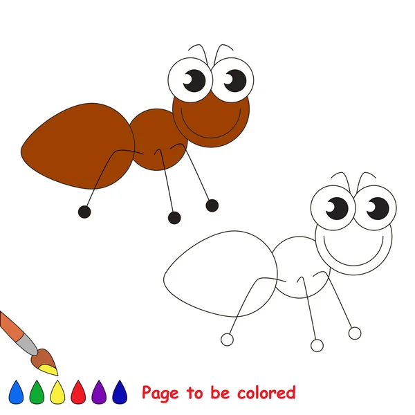 Drăguţ desen animat cu furnici. Pagina de colorat . — Vector de stoc